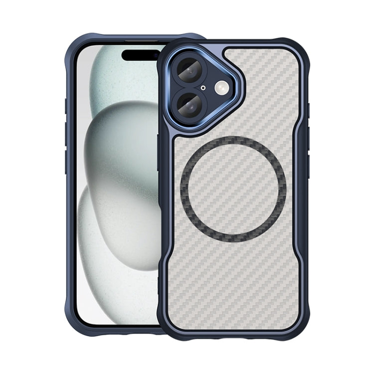 Carbon Fiber Texture MagSafe Translucent Phone Case, For iPhone 16, For iPhone 14, For iPhone 11