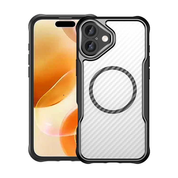 Carbon Fiber Texture MagSafe Translucent Phone Case, For iPhone 18 Pro, For iPhone 18 Pro Max, For iPhone 17e / 16e, For iPhone 16 Pro Max, For iPhone 16 Pro, For iPhone 16 Plus