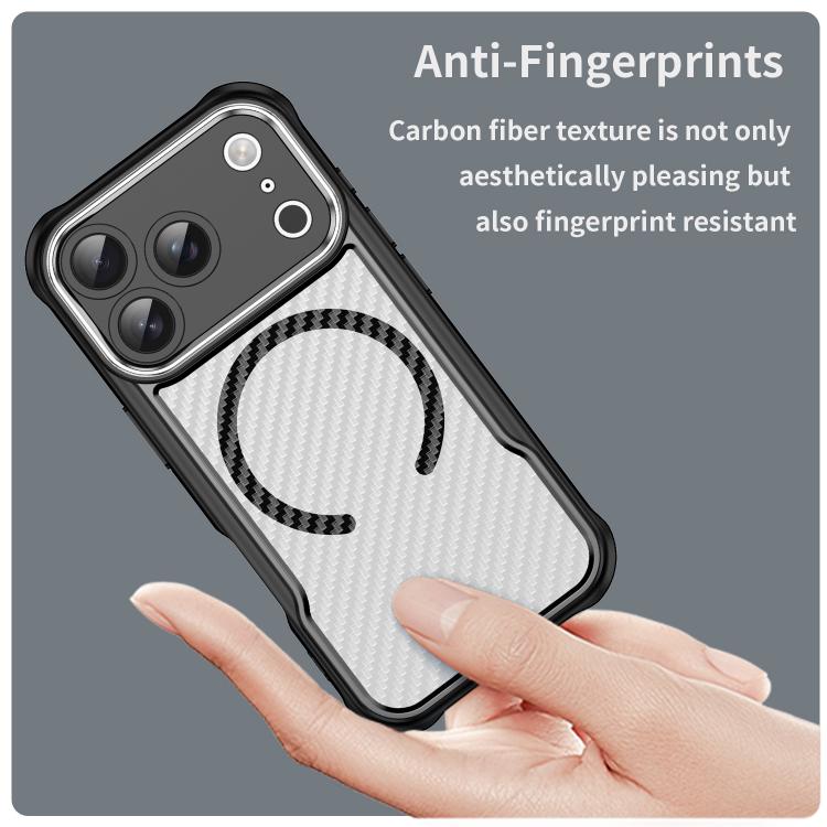 Carbon Fiber Texture MagSafe Translucent Phone Case, For iPhone 18 Pro, For iPhone 18 Pro Max, For iPhone 17e / 16e, For iPhone 16 Pro Max, For iPhone 16 Pro, For iPhone 16 Plus