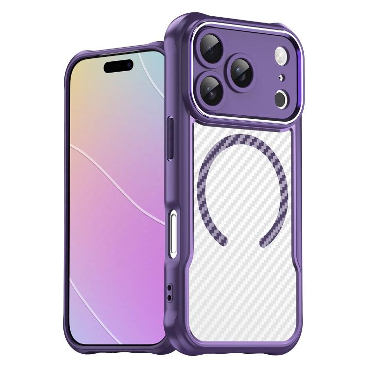 Carbon Fiber Texture MagSafe Translucent Phone Case, For iPhone 18 Pro, For iPhone 18 Pro Max, For iPhone 17e / 16e, For iPhone 16 Pro Max, For iPhone 16 Pro, For iPhone 16 Plus