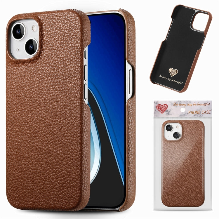 Litchi Oil Edge Leather Back Phone Case, Series 1