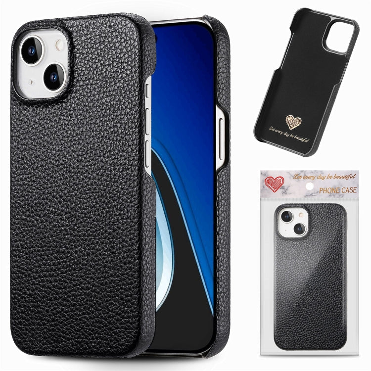 Litchi Oil Edge Leather Back Phone Case, Series 1