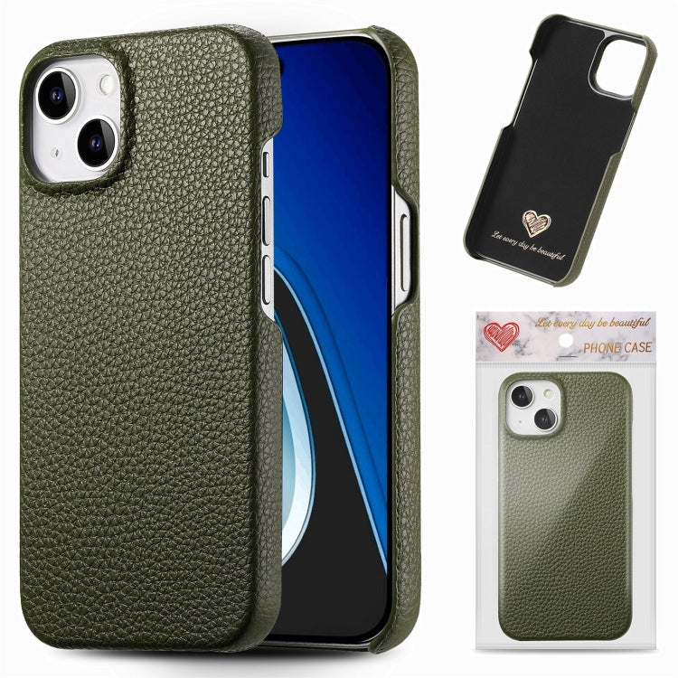 Litchi Oil Edge Leather Back Phone Case, Series 1