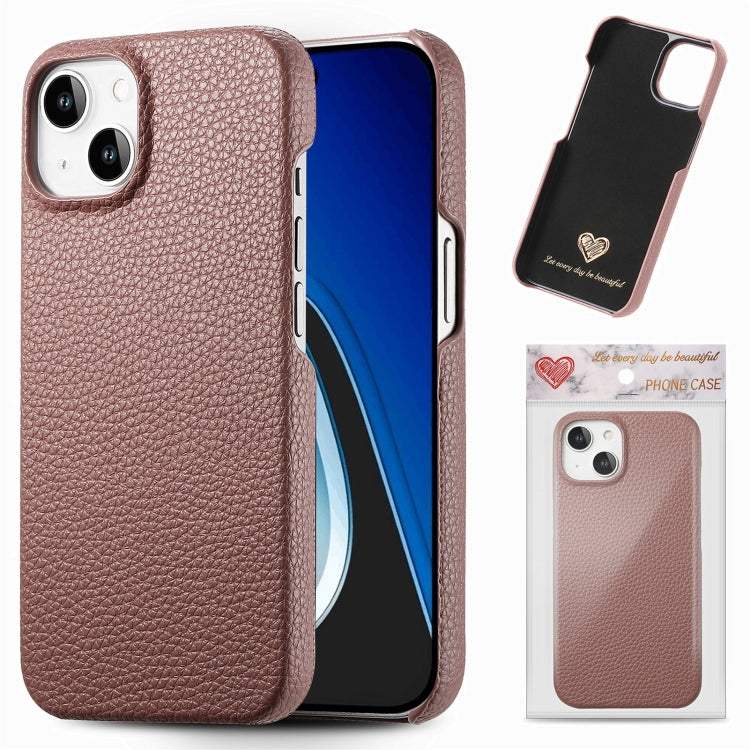 Litchi Oil Edge Leather Back Phone Case, Series 1