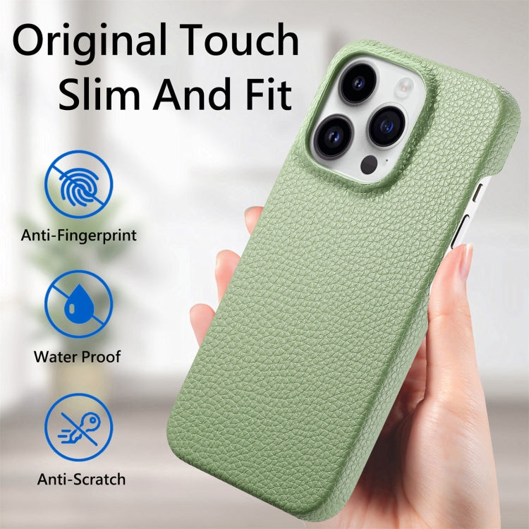 Litchi Oil Edge Leather Back Phone Case, Series 1