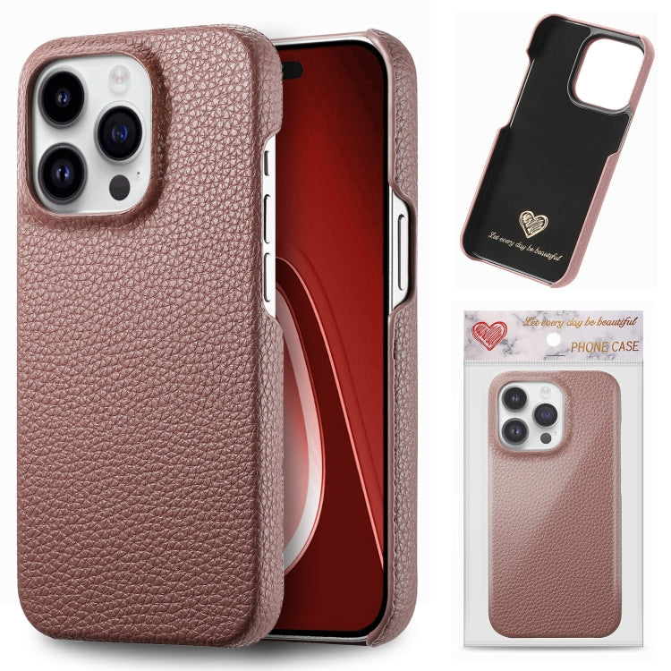 Litchi Oil Edge Leather Back Phone Case, Series 1