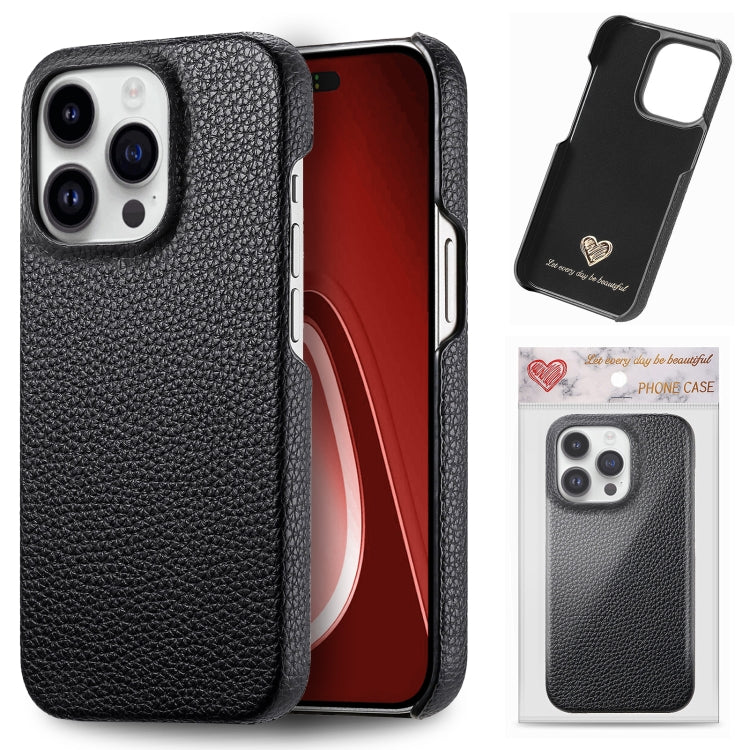 Litchi Oil Edge Leather Back Phone Case, Series 1