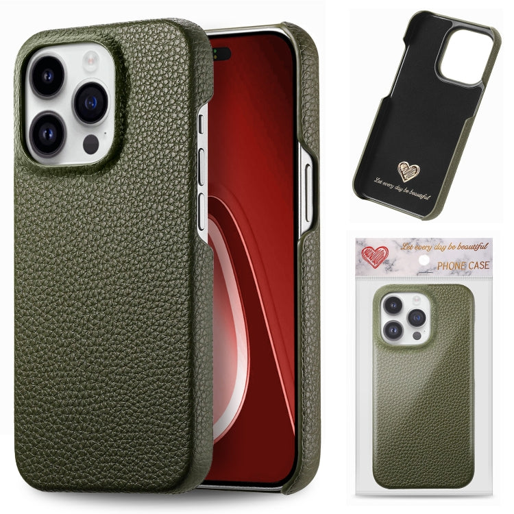 Litchi Oil Edge Leather Back Phone Case, Series 1