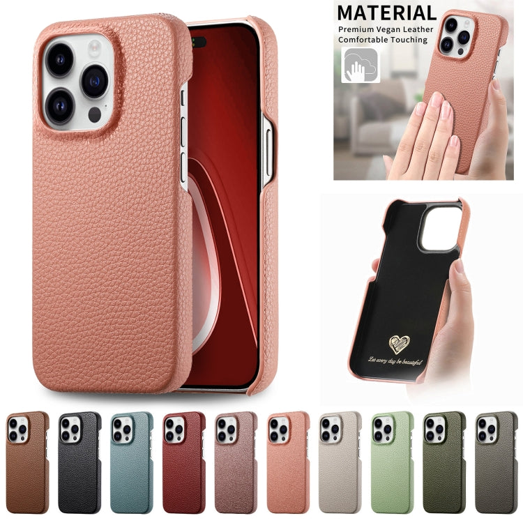 Litchi Oil Edge Leather Back Phone Case, Series 1