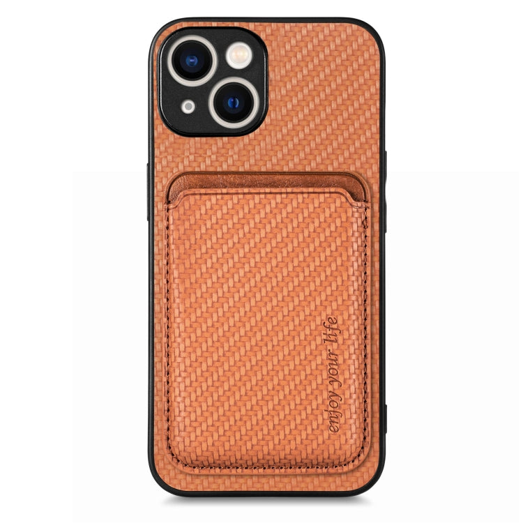 Carbon Fiber Leather Card Magsafe Phone Case, For iPhone 16, For iPhone 15 Pro Max, For iPhone 15 Pro, For iPhone 15 Plus