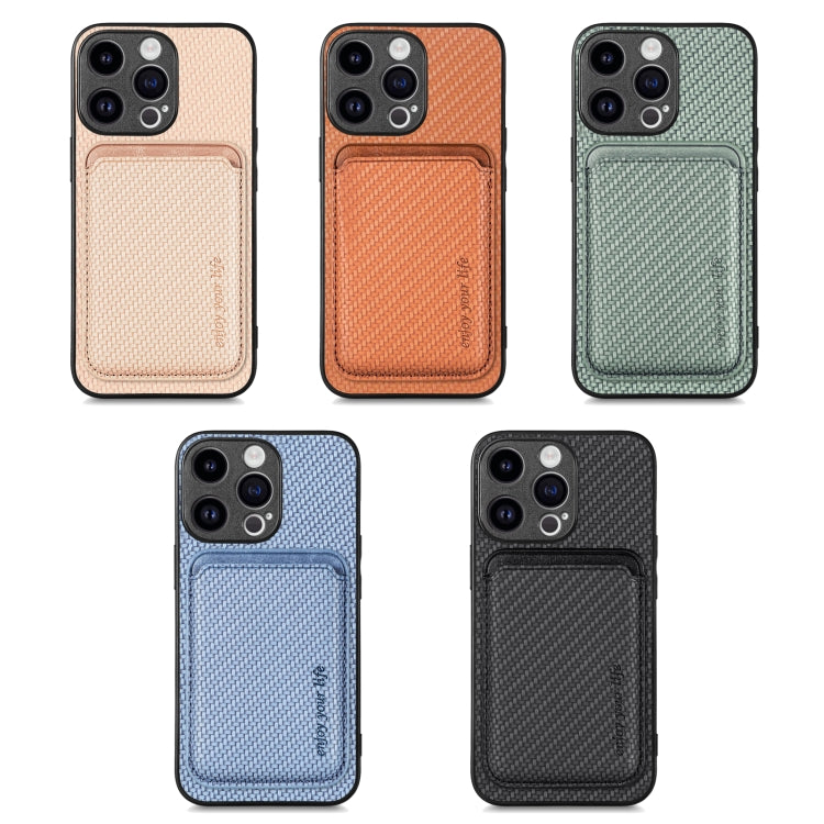 Carbon Fiber Leather Card Magsafe Phone Case, For iPhone 16, For iPhone 15 Pro Max, For iPhone 15 Pro, For iPhone 15 Plus