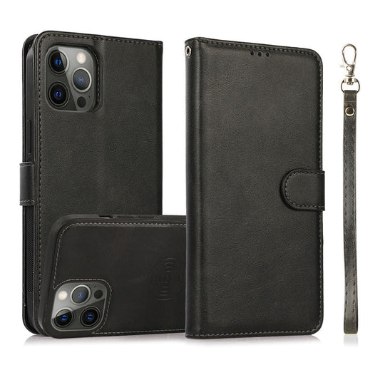 iphone 14 2 in 1 Magnetic Flip Leather Wallet Case Detachable Shell