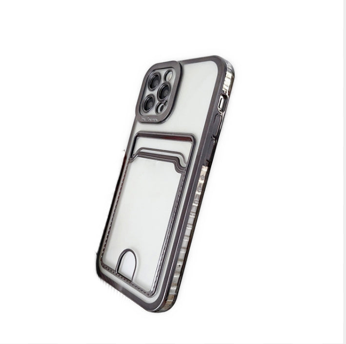iPhone 14 PRO Elektropläterat telefonfodral med korthållare