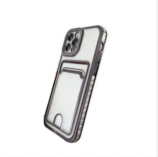 iPhone 12 PRO MAX Elektropläterat telefonfodral med korthållare