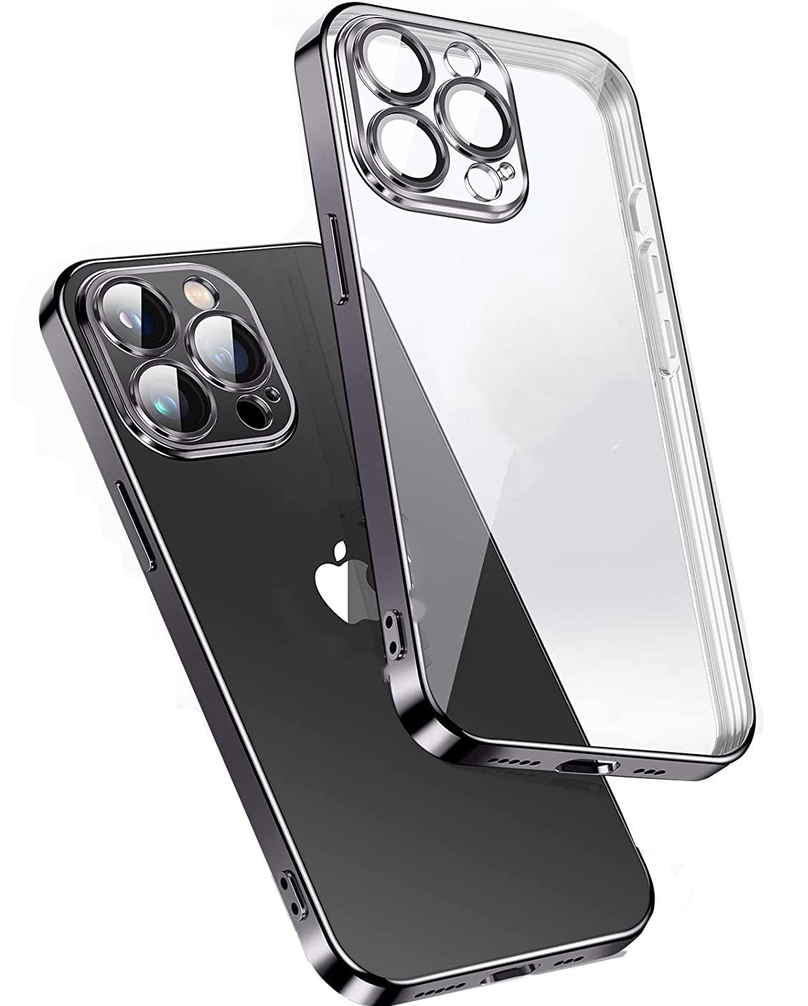 iPhone 14 PRO Hård Silicon Transparent med Linsskydd