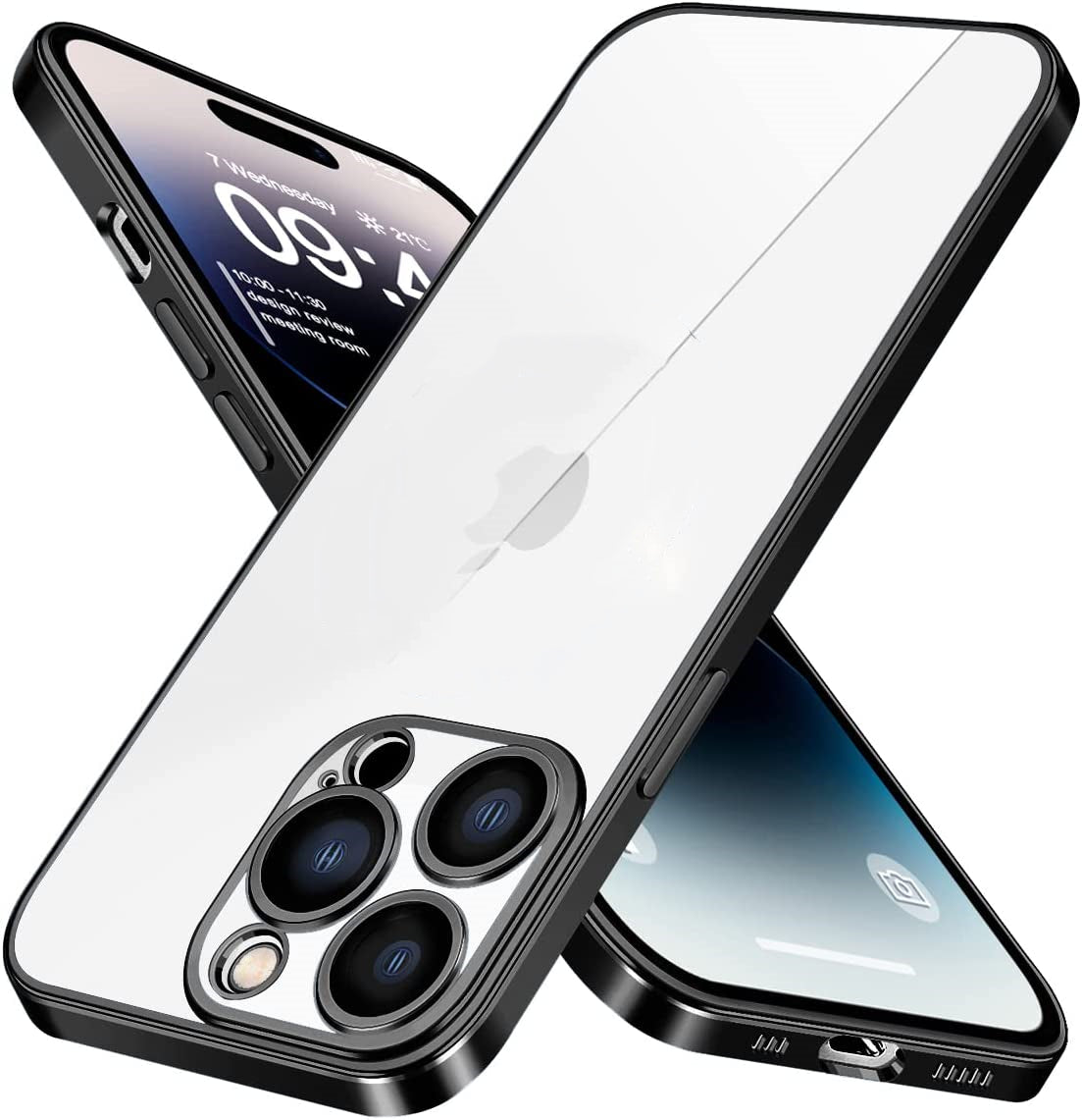 iPhone 14 Hård Silicon Transparent med Linsskydd